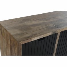 DKD Home Decor Bivak DKD Home Decor Natural Black Metal Mango wood (160 x 40 x 90 cm)