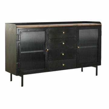 DKD Home Decor Bivak DKD Home Decor Natural Black Golden Metal Mango wood (145 x 40 x 85 cm)