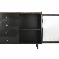 DKD Home Decor Bivak DKD Home Decor Natural Black Golden Metal Mango wood (145 x 40 x 85 cm)
