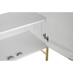 DKD Home Decor Bivak DKD Home Decor Rhombus White Brass Mango les (157 x 43 x 84 cm)