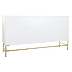 DKD Home Decor Bivak DKD Home Decor Rhombus White Brass Mango les (157 x 43 x 84 cm)