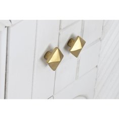 DKD Home Decor Bivak DKD Home Decor Rhombus White Brass Mango les (157 x 43 x 84 cm)