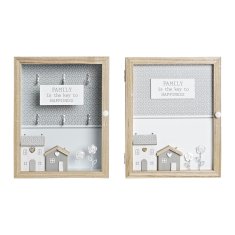 DKD Home Decor Omarica za ključe DKD Home Decor Natural Grey MDF Wood (20 x 7,5 x 26 cm) (2 enoti)