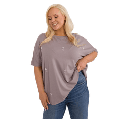 FANCY Ženska bluza plus size z okroglim vratom sive barve FA-BZ-9300.27X_407230 Univerzalni