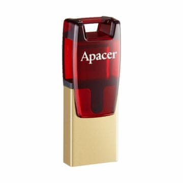 Apacer USB 3.2 TipC ključ 64GB AH180 OTG rdeč