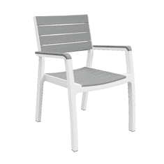 KETER Set 4 vrtnih stolov Harmony, bel/ svetlo siv, ZADNJI KOSI