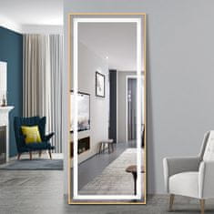 S6 Steklarstvo Šest LED ogledalo S622A, 65x170cm, z zlatim okvirjem za hodnik, predsobo, garderobo, salon