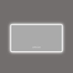 S6 Steklarstvo Šest LED ogledalo S65C, 100x60cm, z uro in temperaturo, 3 barve LED, dimmer, antifog