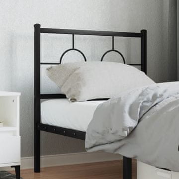 Vidaxl vidaXL Kovinsko vzglavje postelje črne barve 75 cm