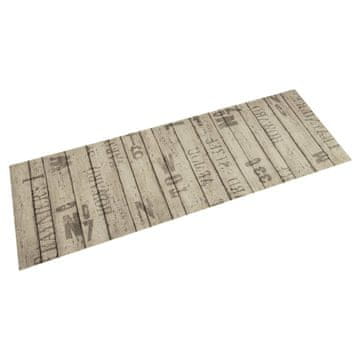 Vidaxl vidaXL Kuhinjska preproga, vzorec ograjne deske, 60x180 cm, žamet