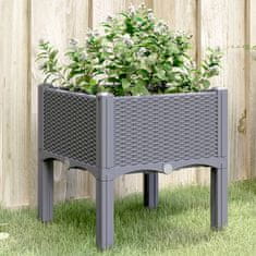 Vidaxl Cvetlično korito z nogami modro sivo 40x40x42 cm PP
