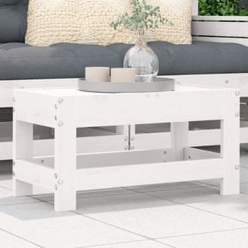 Vidaxl vidaXL Vrtni stolček za noge bel 62x30x32 cm masiven borov les