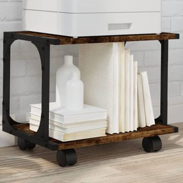 Vidaxl vidaXL 2-nadstropno stojalo za tiskalnik dimljen hrast 41x28x33,5 cm