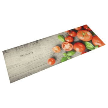 Vidaxl vidaXL Kuhinjska preproga z vzorcem paradižnika, 45x150 cm, žamet