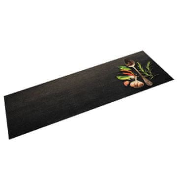 Vidaxl vidaXL Kuhinjska preproga z vzorcem začimb 45x150 cm žamet