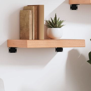 shumee Stenska polica svetlo rjava 40x30x(2-6) cm trdna hrastovina