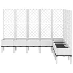 Vidaxl Cvetlično korito z oporno mrežo belo 200x160x142 cm PP