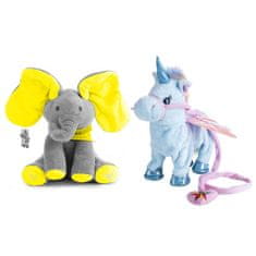 JOJOY® Pojoči Unicorn (modra) + Pojoči plišasti slonček (rumena) FLOXY 2