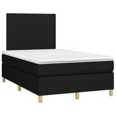 Vidaxl Box spring postelja z vzmetnico črna 120x190 cm blago