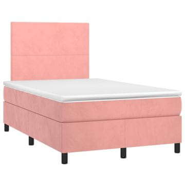 Vidaxl Box spring postelja z vzmetnico roza 120x190 cm žamet