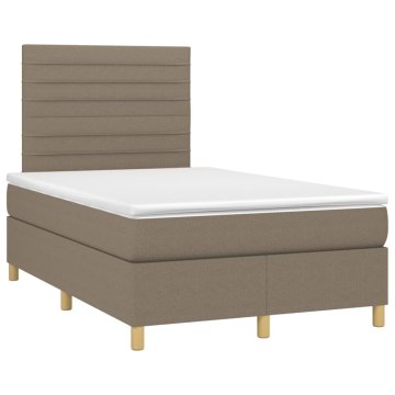 Vidaxl Box spring postelja z vzmetnico taupe 120x190 cm blago