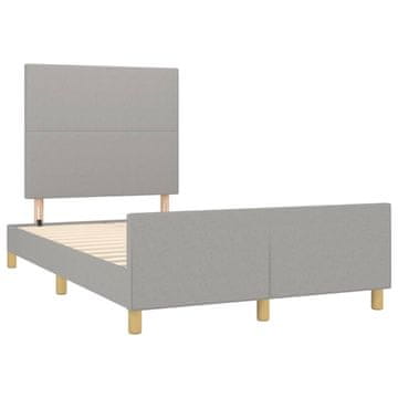 Vidaxl Posteljni okvir brez vzmetnice siv 120x190 cm blago