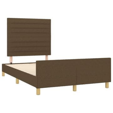 Vidaxl Posteljni okvir brez vzmetnice temno rjava 120x190 cm blago