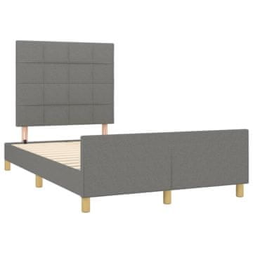 Vidaxl Posteljni okvir brez vzmetnice temno siva 120x190 cm blago