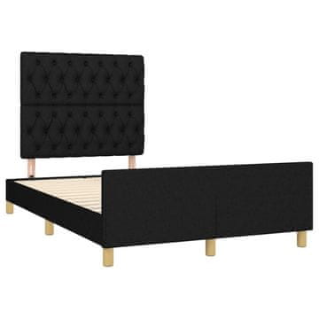 Vidaxl Posteljni okvir brez vzmetnice črn 120x190 cm blago