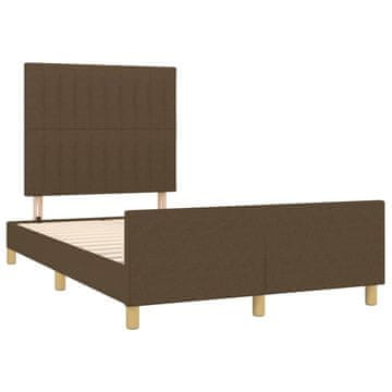 Vidaxl Posteljni okvir brez vzmetnice temno rjava 120x190 cm blago