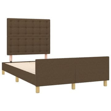 Vidaxl Posteljni okvir brez vzmetnice temno rjava 120x190 cm blago