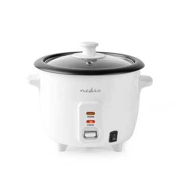 Nedis Kuhalnik riža | 0,6 l | 300 W | Parnik iz aluminija | Premaz proti prijemanju | Odstranljiva skleda | Samodejni izklop