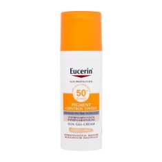 Eucerin Sun Protection Pigment Control Tinted Gel-Cream SPF50+ obarvana gel krema za zaščito pred soncem in proti pigmentnim madežem 50 ml Odtenek light za ženske