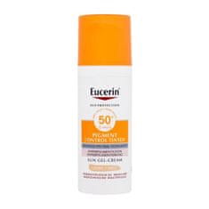 Eucerin Sun Protection Pigment Control Tinted Gel-Cream SPF50+ obarvana gel krema za zaščito pred soncem in proti pigmentnim madežem 50 ml Odtenek light za ženske