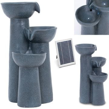 Hillvert Solarni vrtni vodopad s LED osvetlitvijo, 3 skodelice, 3 W