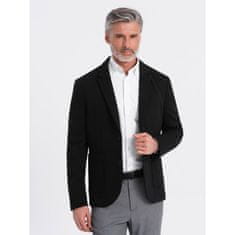 OMBRE Moška jakna/žaket z žepi z našitki V5 OM-BLZB-0127 črna MDN125112 S