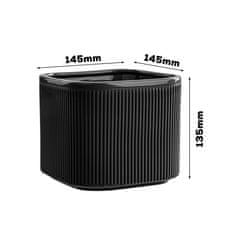 botle Keramični cvetlični lonec črni 14,5 cm H13,5 cm sijajni sodobni elegantni
