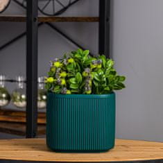 botle Keramični cvetlični lonec steklenica zelena 14,5 cm H13,5 cm Mat moderna elegantna