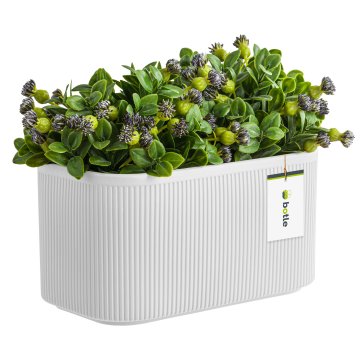 botle Keramični cvetlični lonec bela mat 25,5 cm H13,5 cm mat moderna elegantna