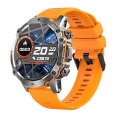 Smart Plus AK56 2023 Zunanji šport Smartwatch 1,43 okrogel zaslon 400mAh baterija zdravje srčni utrip BP spremljanje vodoodporna K52 pametna ura black Steel