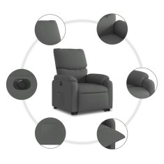 Vidaxl Električni naslanjač s funkcijo vstajanja temno siv