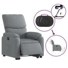 Vidaxl Električni naslanjač s funkcijo vstajanja svetlo siv