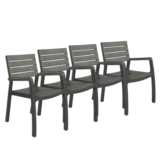 KETER Set 4 vrtnih stolov Harmony, grafit/ siv, ZADNJI KOSI