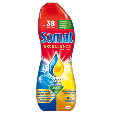Somat Excellence Duo gel za pomivalni stroj, limona, 38 pranj