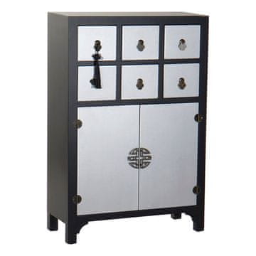 DKD Home Decor Komoda DKD Home Decor 8424001737246 Fir Silver Black Oriental 63 x 27 x 101 cm