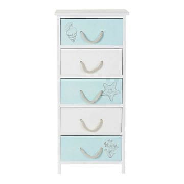 DKD Home Decor Komoda DKD Home Decor White Sky blue Paolownia wood Mediterranean (40 x 29 x 91 cm)