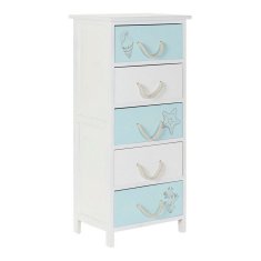 DKD Home Decor Komoda DKD Home Decor White Sky blue Paolownia wood Mediterranean (40 x 29 x 91 cm)