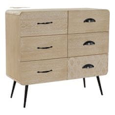 DKD Home Decor Komoda DKD Home Decor Naravna črna Kovina MDF Baker Les Paolownia (73 x 33 x 68 cm)