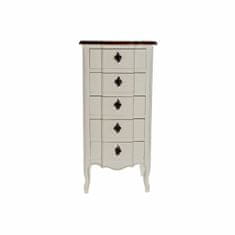 DKD Home Decor Komoda s 5 predali DKD Home Decor 8424001776818 Bela Večbarvna Temno rjava Les Paolownia les Romantični 47 x 35 x