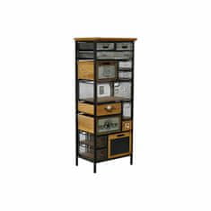 DKD Home Decor Komoda DKD Home Decor črna kovinska svetlo rjava kovinska jelka Vintage 52 x 34 x 127,5 cm